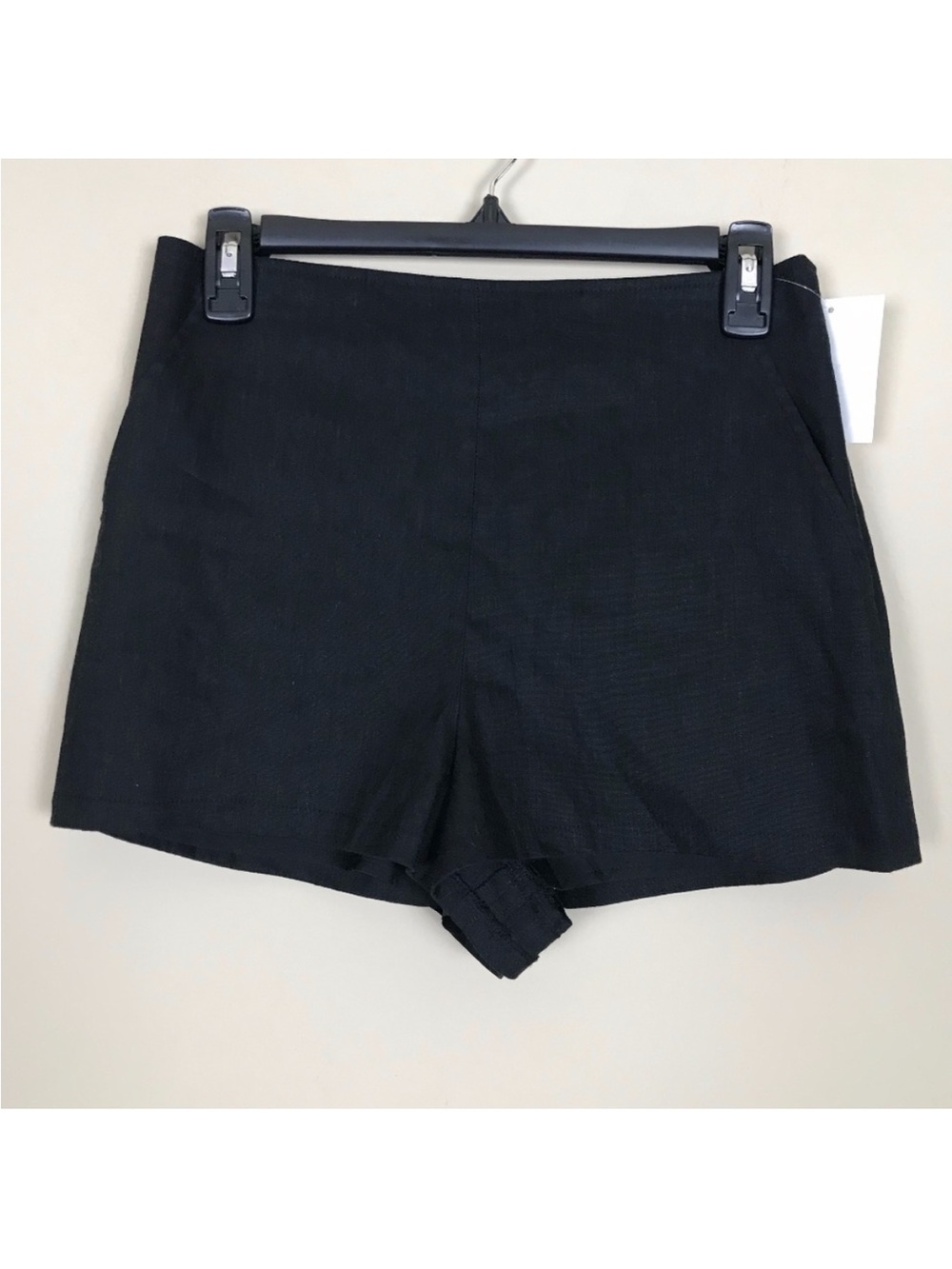 Leith Black High-Waist Tailored Shorts